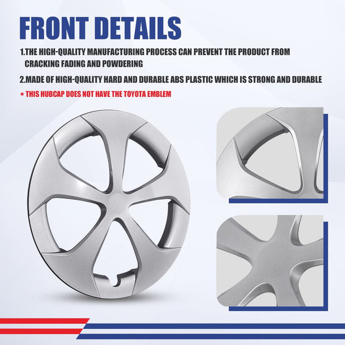 WOLFSTORM 4-Pack 16 Inch Wheel Rim Cover Hubcaps for 2010-15 TOYOTA PRIUS