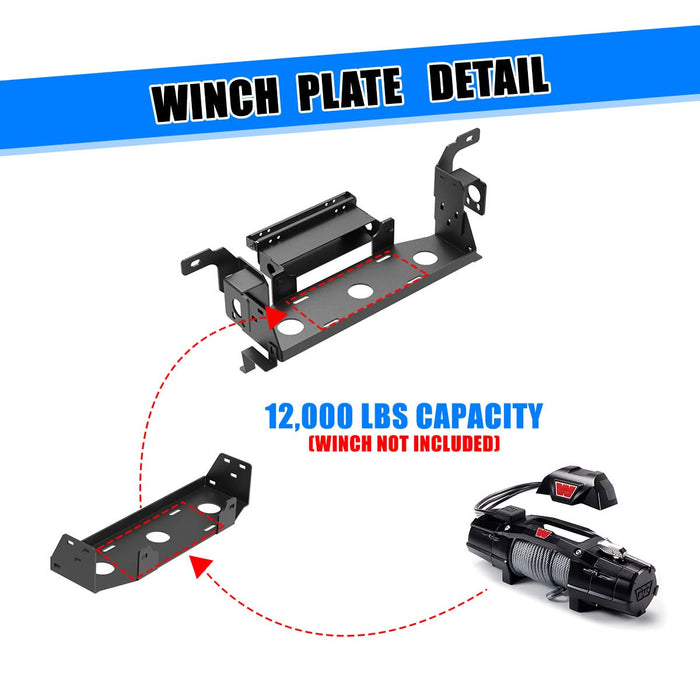 WOLFSTORM Front Hidden Winch Plate for 2016-2018 Chevy Silverado 1500