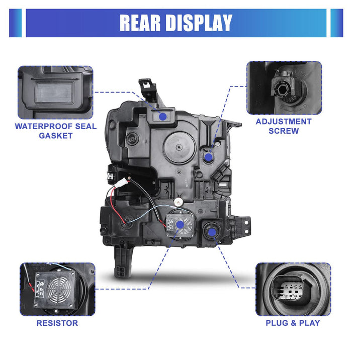 WOLFSTORM 2019-2022 Chevy Silverado 1500 LED Sequential Projector Headlights