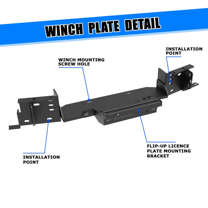 WOLFSTORM Front Bumper for 2024 2025 Toyota Tacoma(D-RINGS ARE NOT INCLUDED)