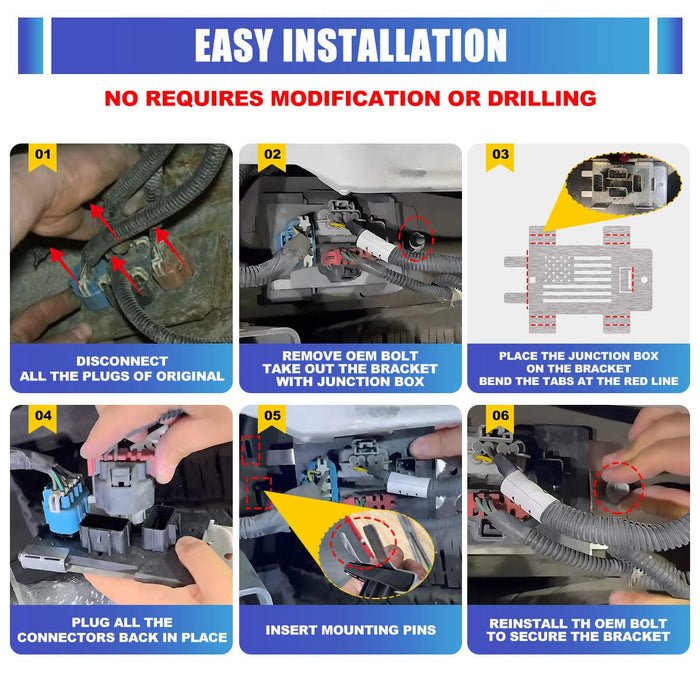 WOLFSTORM Tail Light Circuit Board and Bracket Replacement for Chevy / GMC Rear Lamp Wiring Harness Junction Block