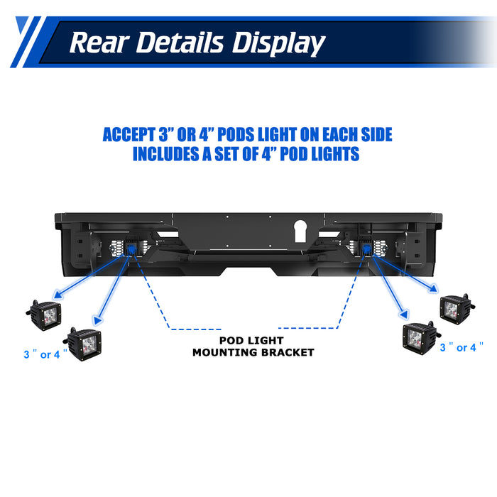 WOLFSTORM Rear Bumper for 2022-2024 Toyota Tundra