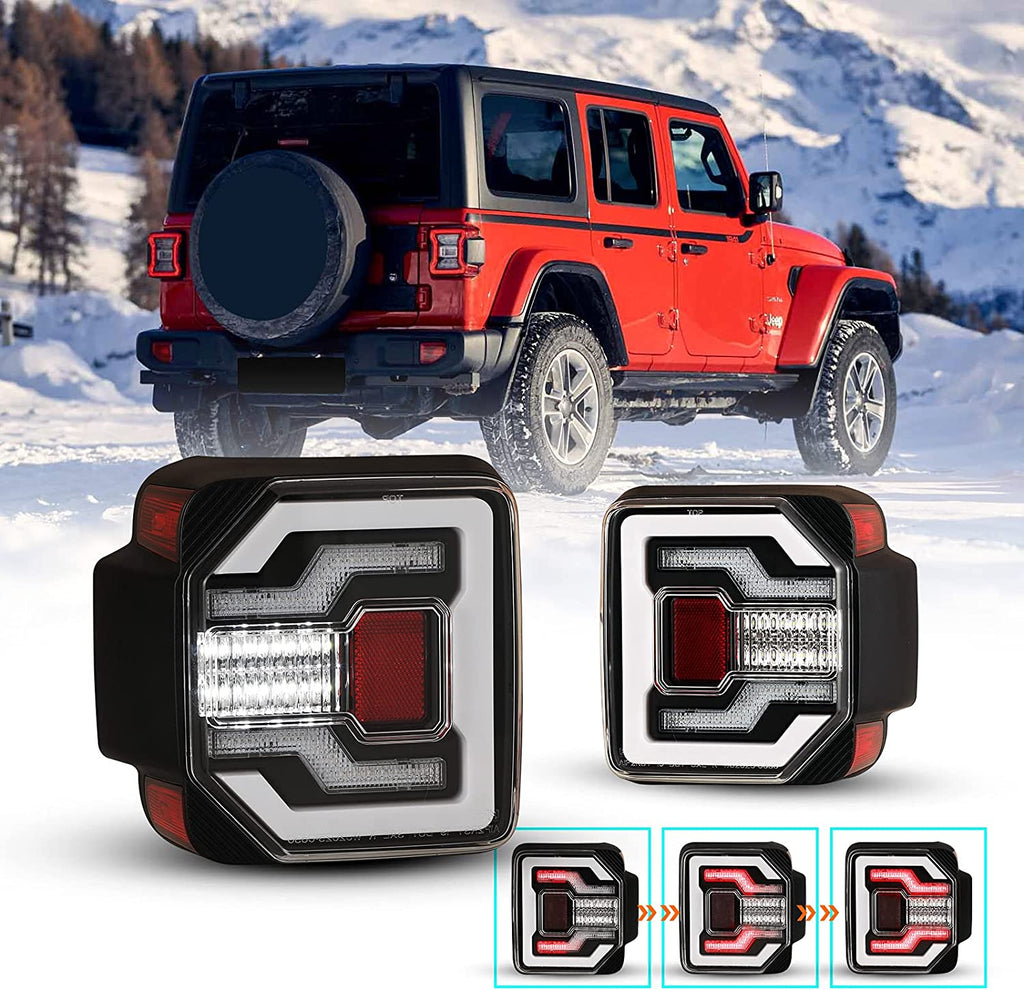 LED Sequential Tail Lights for 2018-2024 Jeep Wrangler JL/JLU