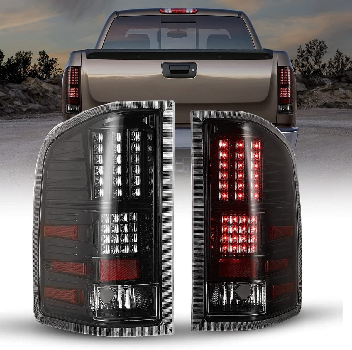 WOLFSTORM LED Tail Lights for 2007-2013 Chevy Silverado1500 2500 3500