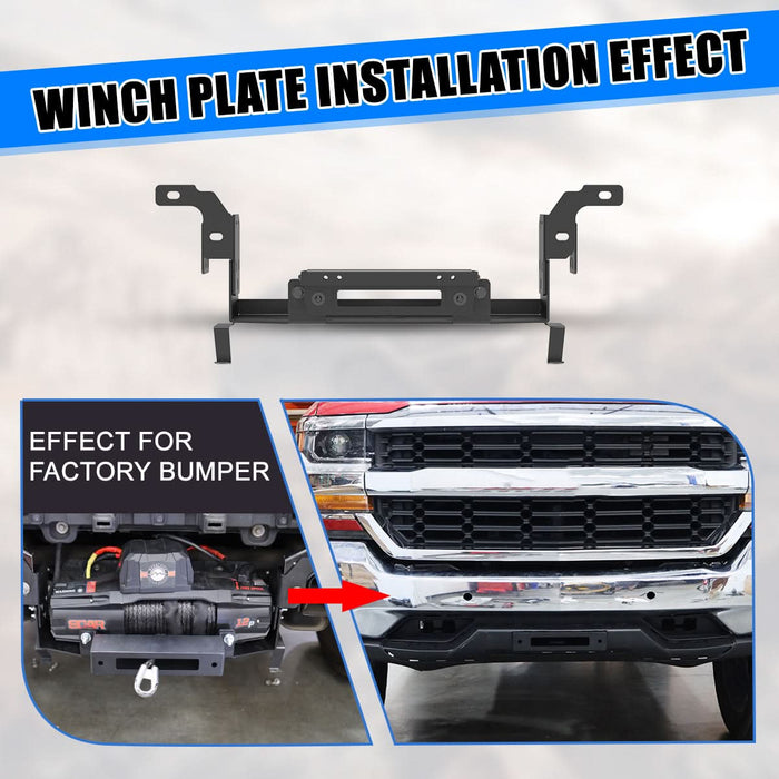 WOLFSTORM Front Hidden Winch Plate for 2016-2018 Chevy Silverado 1500