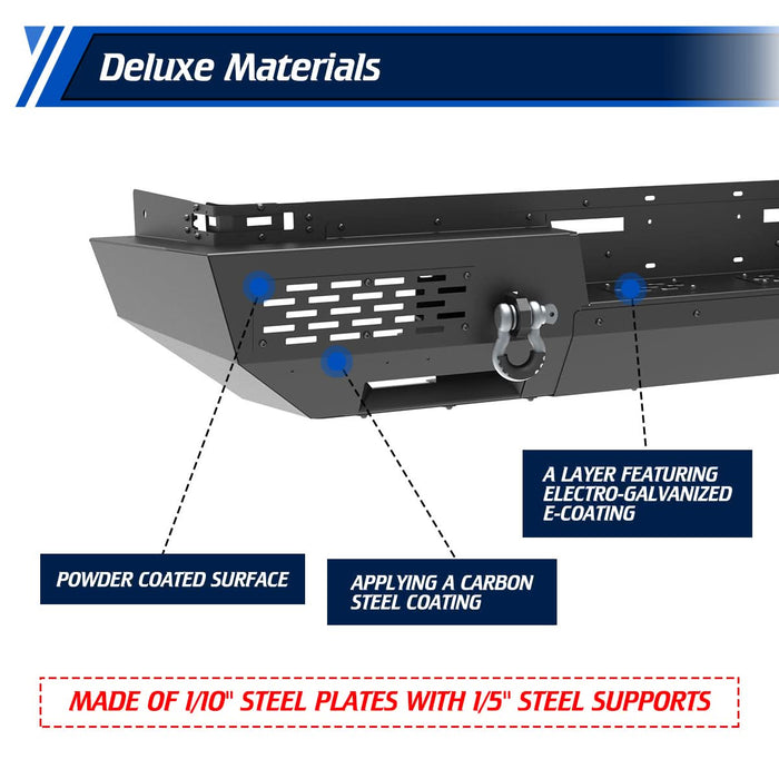 Front Bumper Assembly Fits for 2024 Tesla Cybertruck, A Set of 2 D-Rings Included, Optional Side Wings, Skid Plate, Rear Bumper