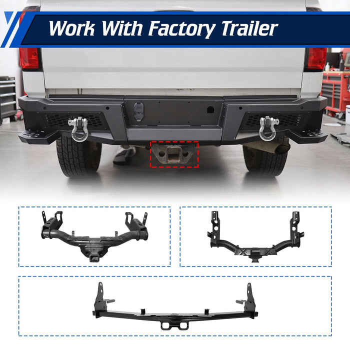 WOLFSTORM Rear Bumper for 2015-2019 Chevy Silverado 2500/3500/2500 HD/3500 HD & 2015-2019 GMC Sierra 2500/3500/2500 HD/3500 HD