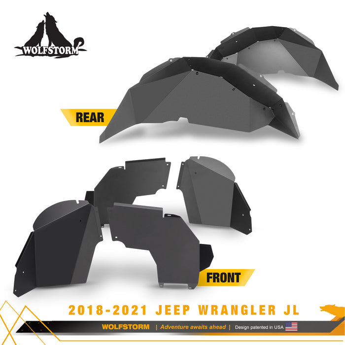 WOLFSTORM Fender Flares Liner for 2018-2025 Jeep Wrangler JL/JLU